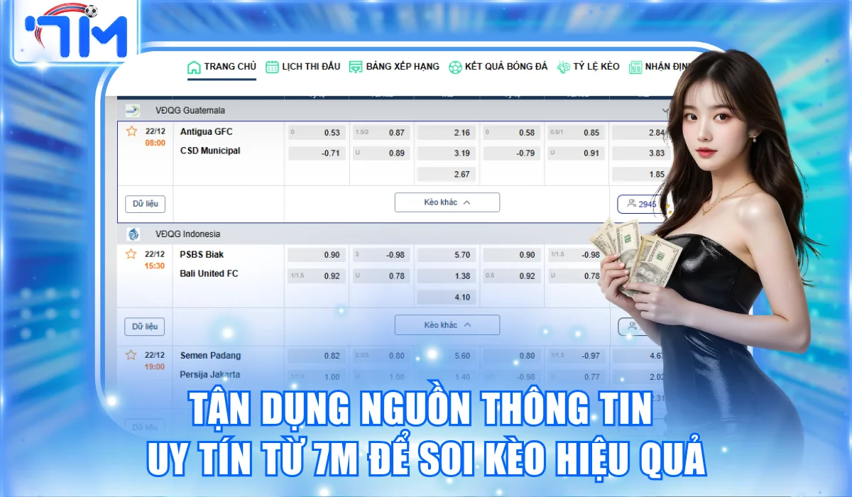 Tận dụng nguồn thông tin uy tín từ 7M để soi kèo hiệu quả