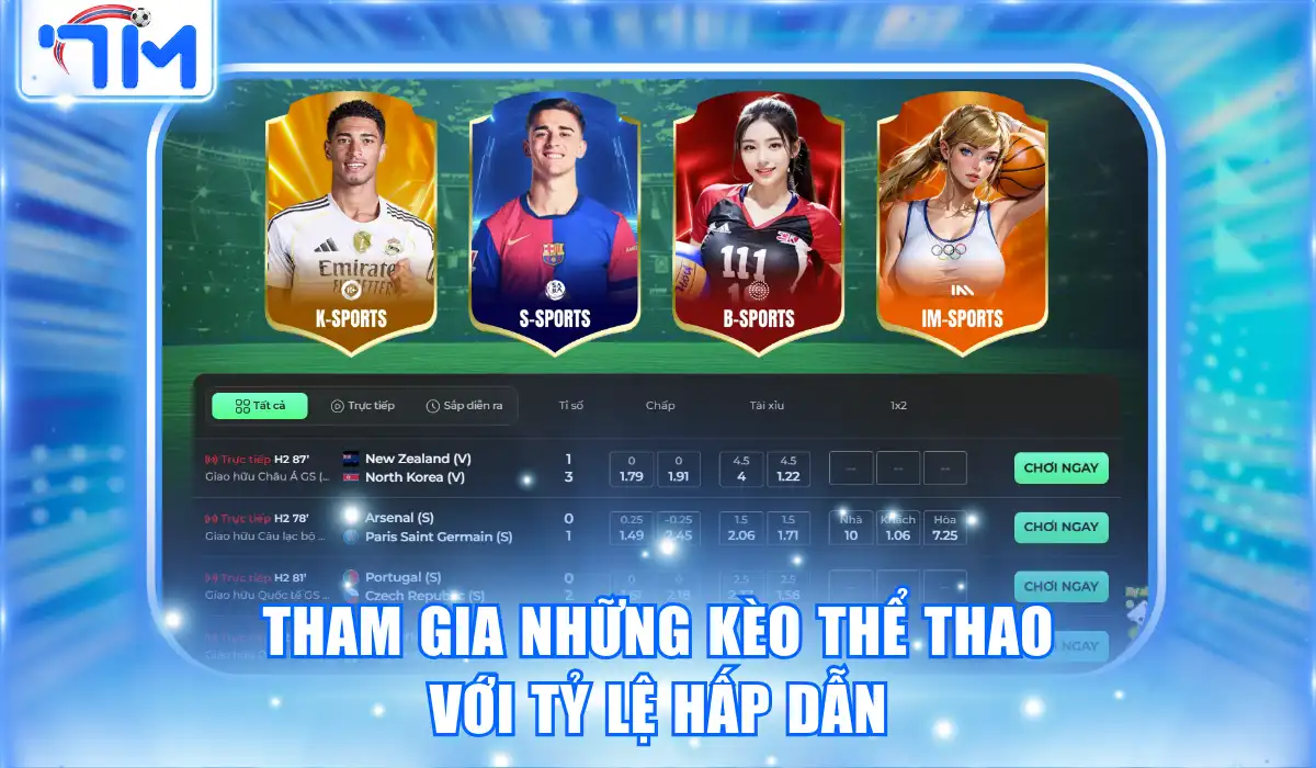 Tham gia những kèo thể thao với tỷ lệ hấp dẫn