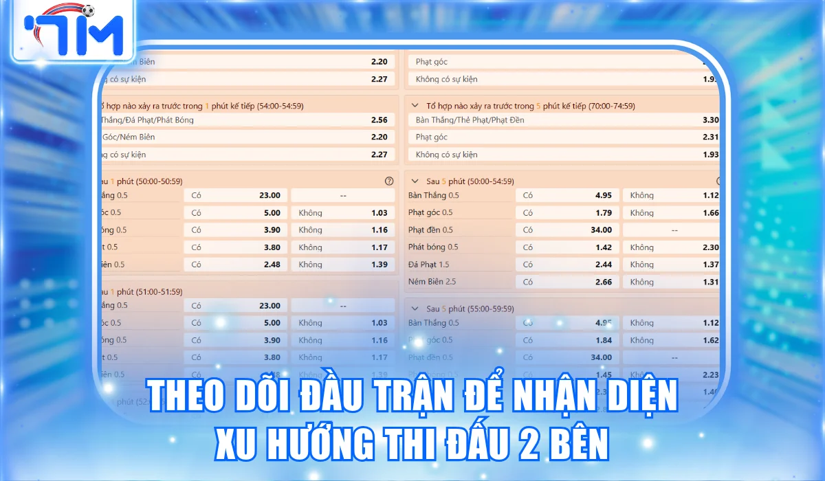 Theo dõi đầu trận để nhận diện xu hướng thi đấu 2 bên